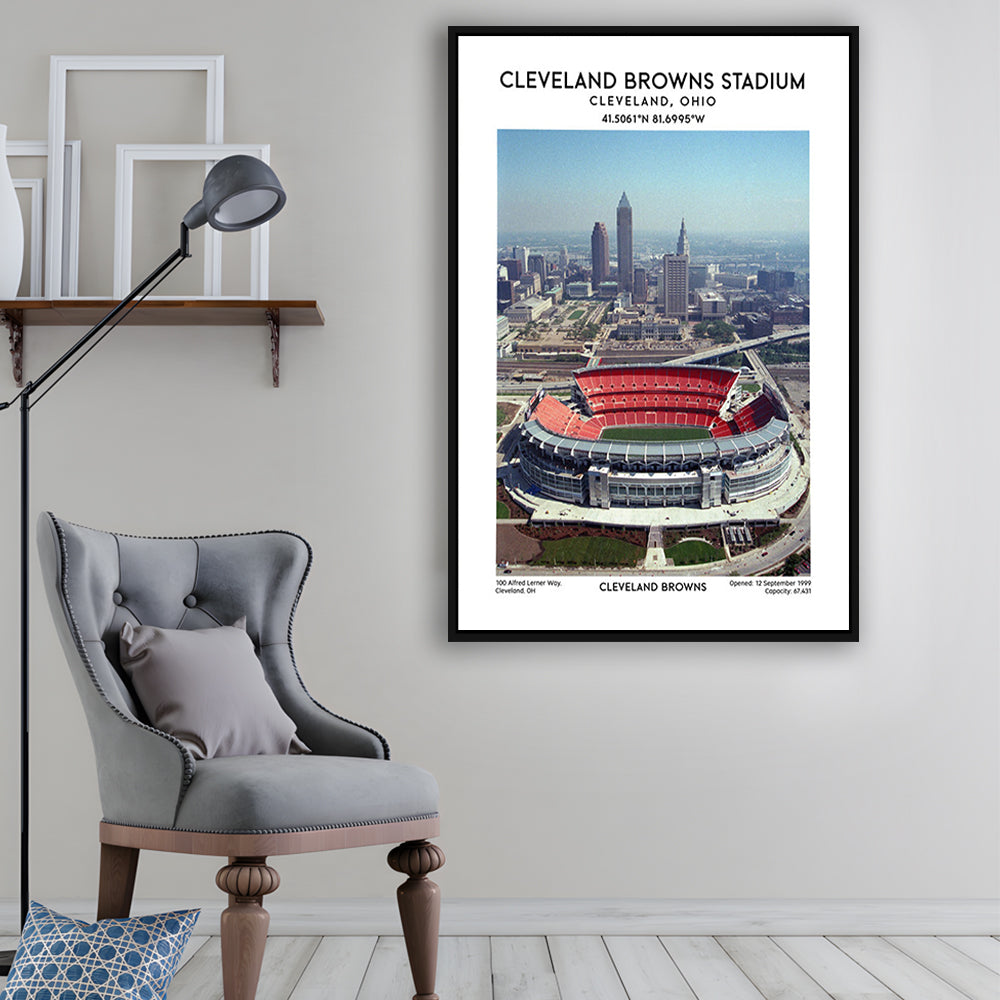 Cleveland Browns Stadium, Football Stadium Art Stadium Wall Art Print, Fan Gifts, Framed Canvas Prints Wall Art