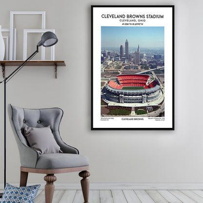 Cleveland Browns Stadium, Football Stadium Art Stadium Wall Art Print, Fan Gifts, Framed Canvas Prints Wall Art