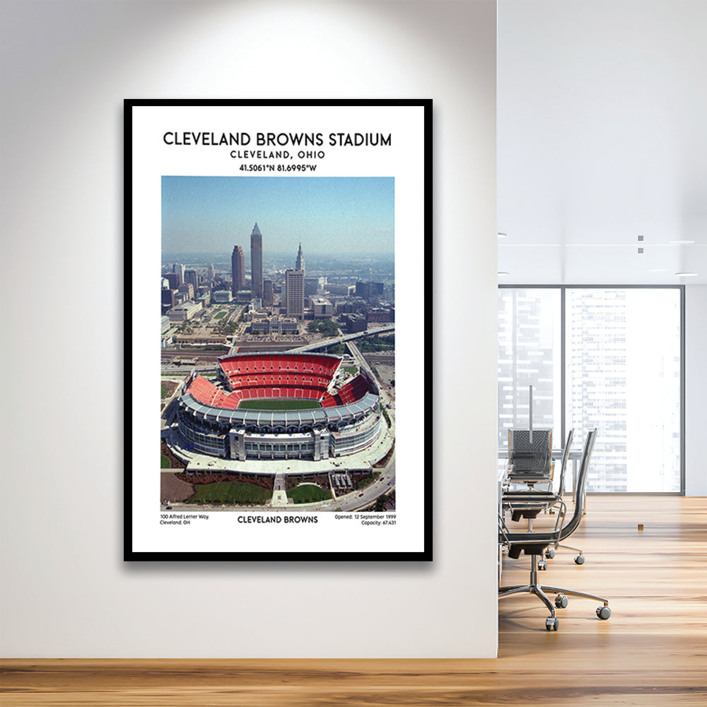 Cleveland Browns Stadium, Football Stadium Art Stadium Wall Art Print, Fan Gifts, Framed Art Prints Wall Decor
