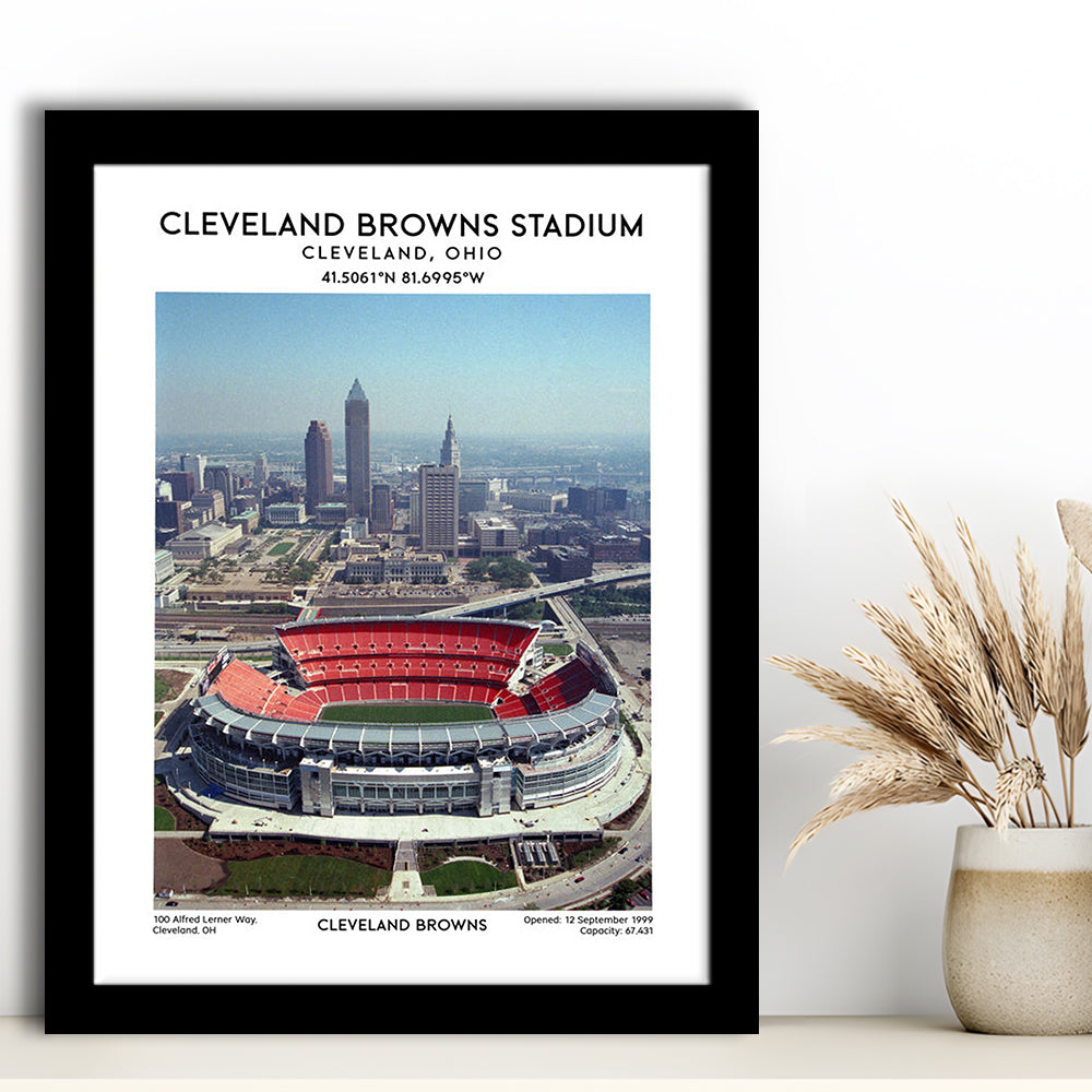 Cleveland Browns Stadium, Football Stadium Art Stadium Wall Art Print, Fan Gifts, Framed Art Prints Wall Decor