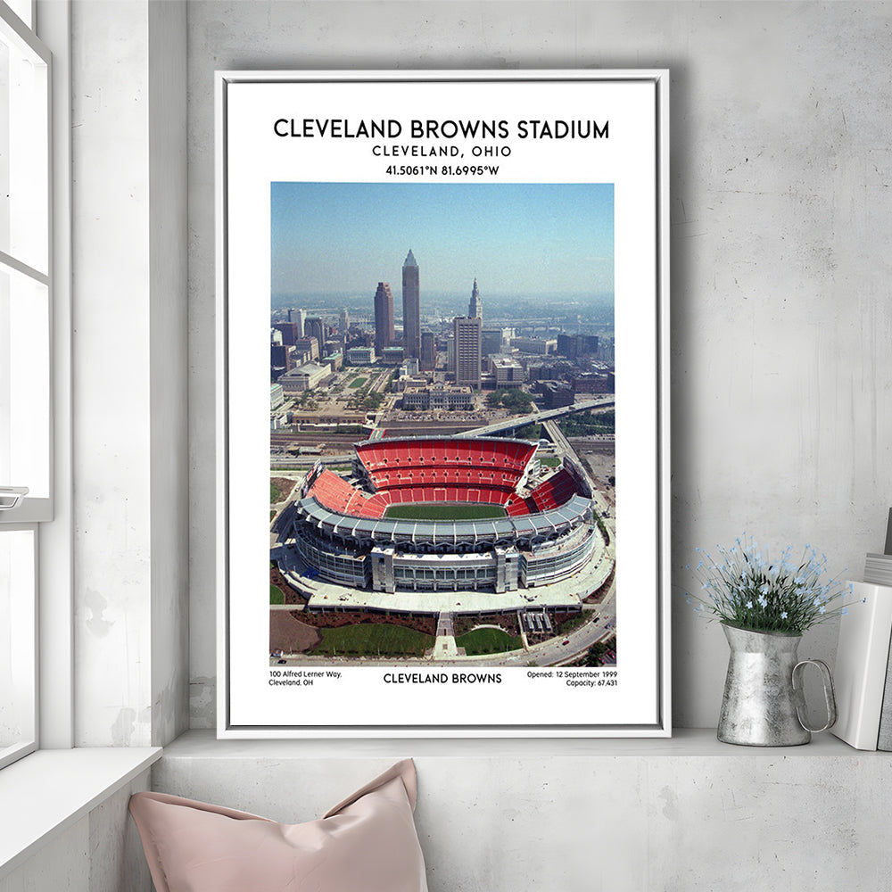 Cleveland Browns Stadium, Football Stadium Art Stadium Wall Art Print, Fan Gifts, Framed Canvas Prints Wall Art