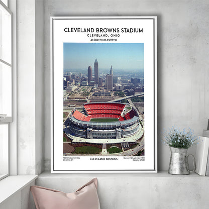 Cleveland Browns Stadium, Football Stadium Art Stadium Wall Art Print, Fan Gifts, Framed Canvas Prints Wall Art