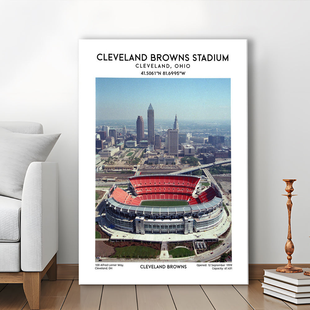 Cleveland Browns Stadium, Football Stadium Art Stadium Wall Art Print, Fan Gifts, Canvas Prints Wall Art, Man Cave Decor