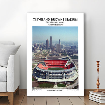 Cleveland Browns Stadium, Football Stadium Art Stadium Wall Art Print, Fan Gifts, Canvas Prints Wall Art, Man Cave Decor