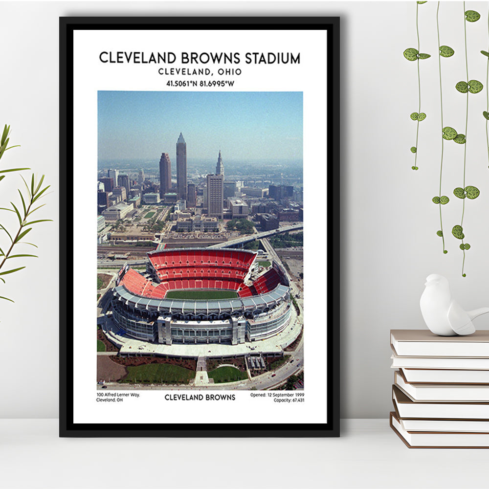 Cleveland Browns Stadium, Football Stadium Art Stadium Wall Art Print, Fan Gifts, Framed Canvas Prints Wall Art