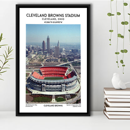 Cleveland Browns Stadium, Football Stadium Art Stadium Wall Art Print, Fan Gifts, Framed Canvas Prints Wall Art