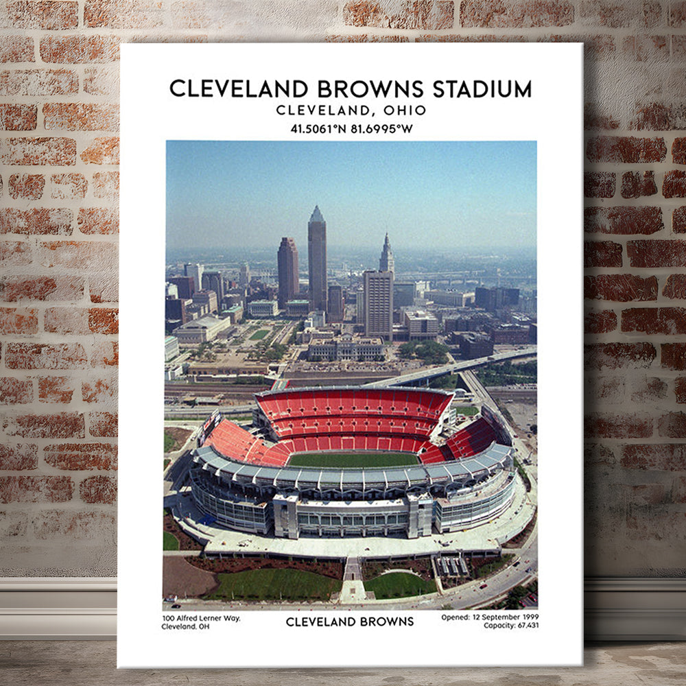 Cleveland Browns Stadium, Football Stadium Art Stadium Wall Art Print, Fan Gifts, Canvas Prints Wall Art, Man Cave Decor