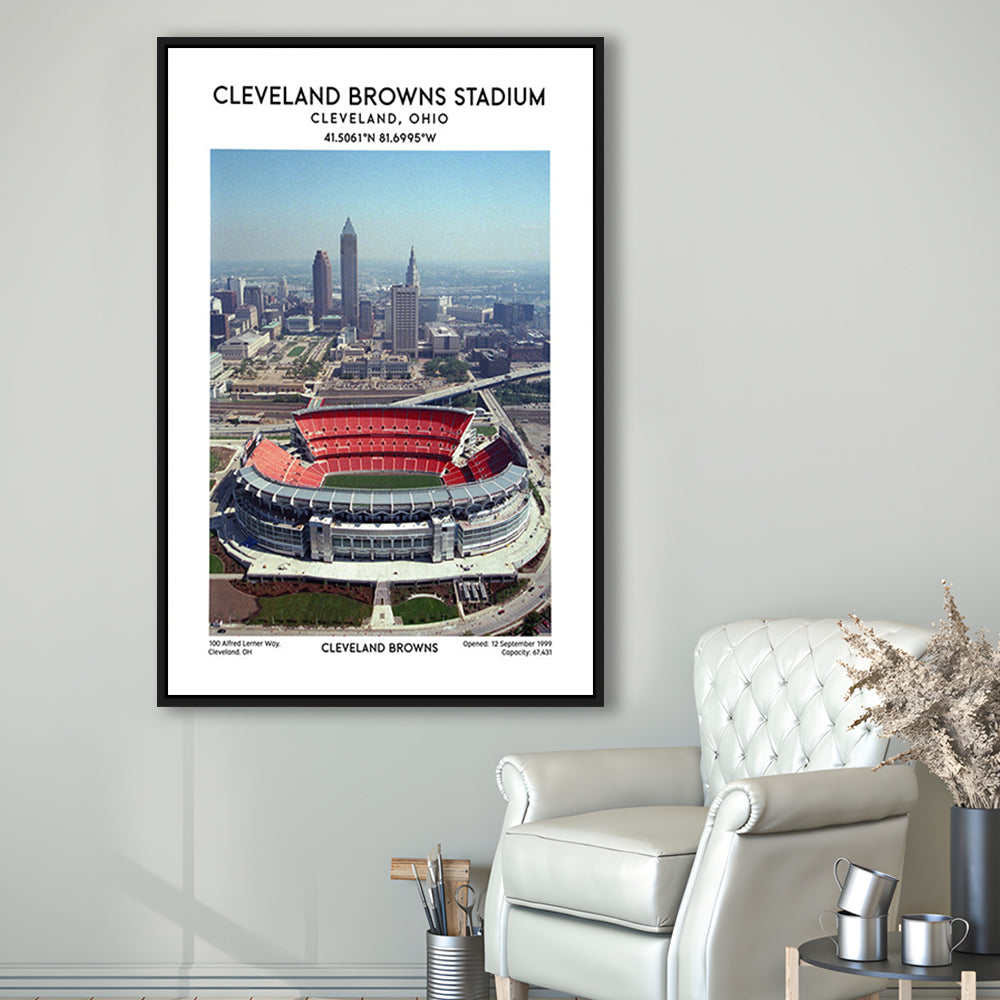 Cleveland Browns Stadium, Football Stadium Art Stadium Wall Art Print, Fan Gifts, Framed Canvas Prints Wall Art