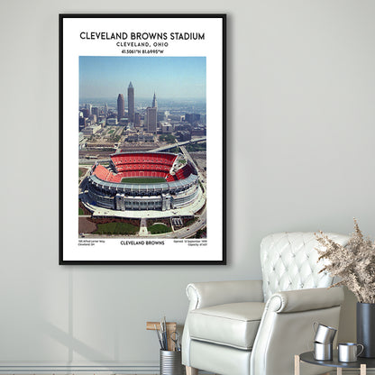 Cleveland Browns Stadium, Football Stadium Art Stadium Wall Art Print, Fan Gifts, Framed Canvas Prints Wall Art