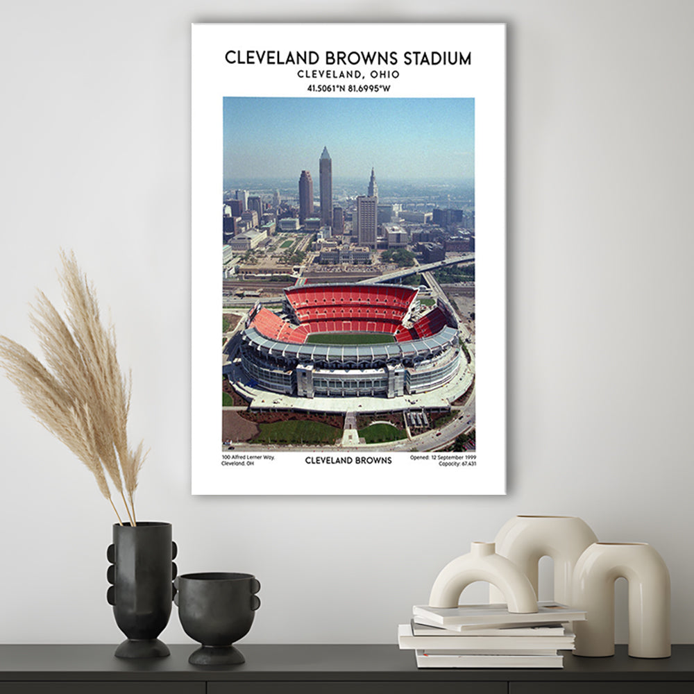 Cleveland Browns Stadium, Football Stadium Art Stadium Wall Art Print, Fan Gifts, Canvas Prints Wall Art, Man Cave Decor