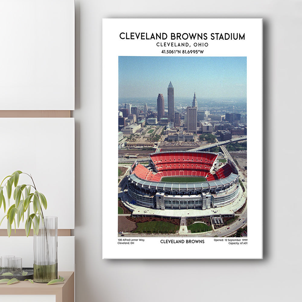 Cleveland Browns Stadium, Football Stadium Art Stadium Wall Art Print, Fan Gifts, Canvas Prints Wall Art, Man Cave Decor