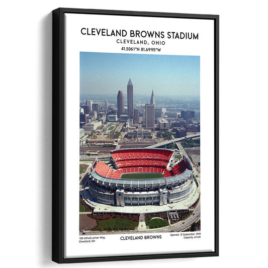 Cleveland Browns Stadium, Football Stadium Art Stadium Wall Art Print, Fan Gifts, Framed Canvas Prints Wall Art