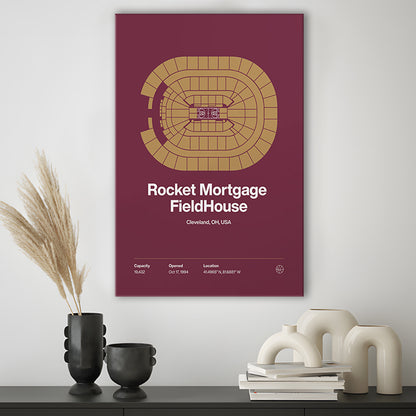 Cleveland Cavaliers Stadium Print, Rocket Mortgage FieldHouse Print, Fan Gifts, Sport Art, Canvas Print Wall Art
