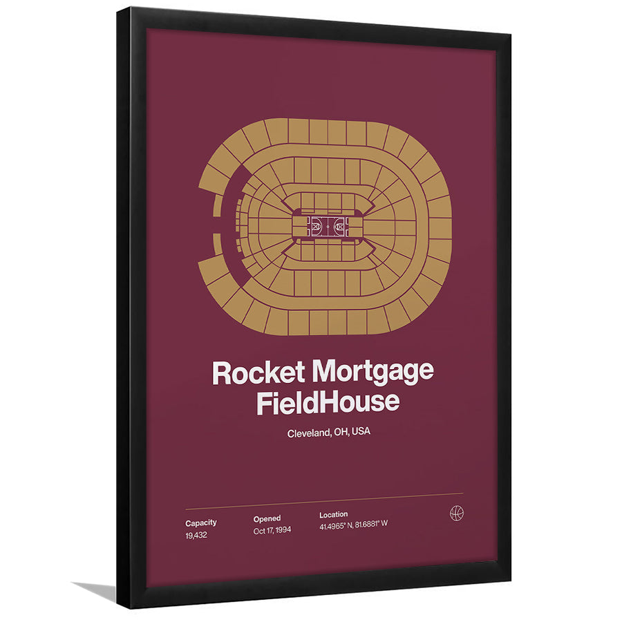 Cleveland Cavaliers Stadium Print, Rocket Mortgage FieldHouse Print, Gifts for him, Sport Art, Framed Art Print Wall Decor