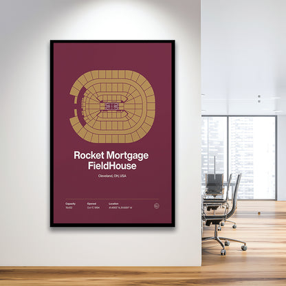Cleveland Cavaliers Stadium Print, Rocket Mortgage FieldHouse Print, Gifts for him, Sport Art, Framed Art Print Wall Decor