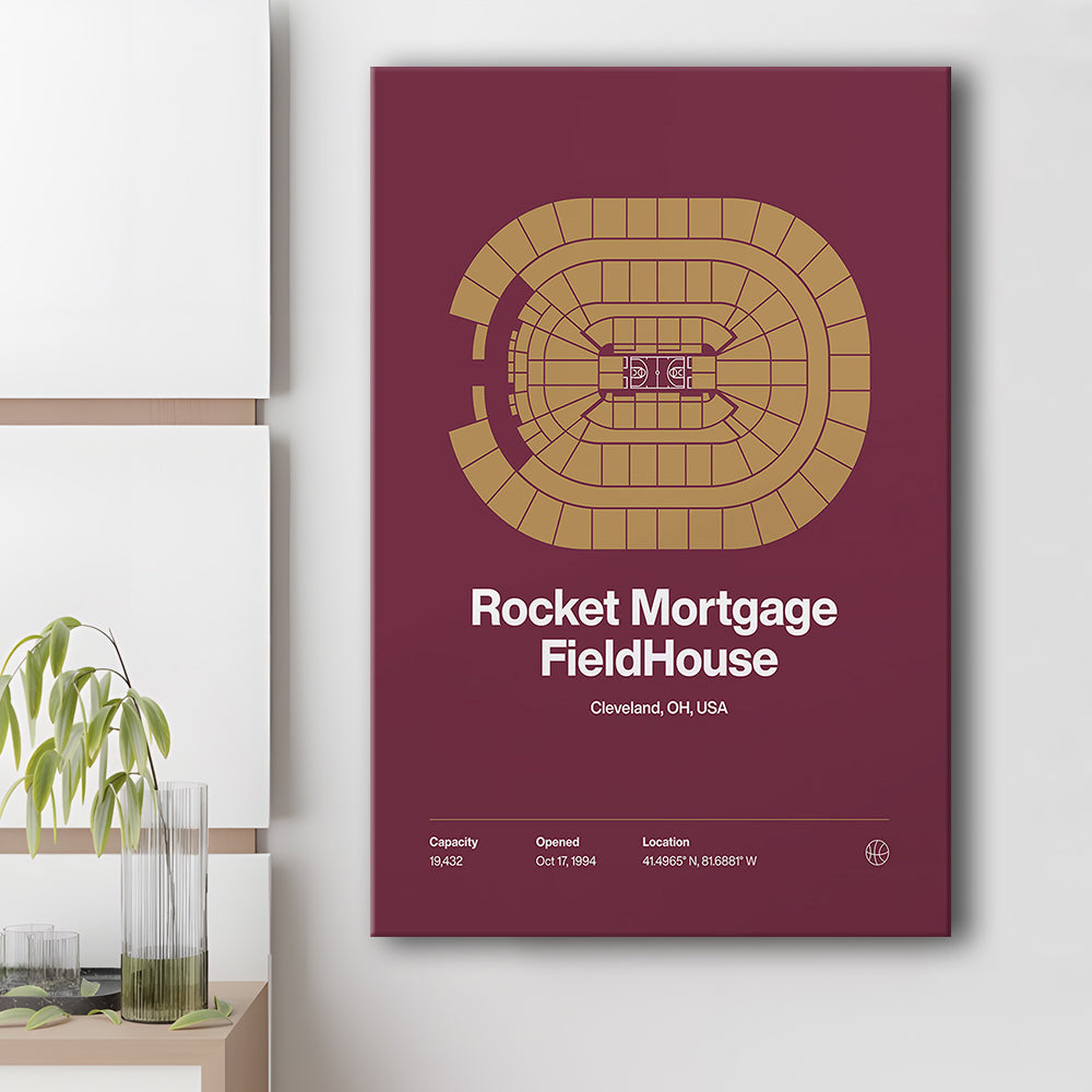 Cleveland Cavaliers Stadium Print, Rocket Mortgage FieldHouse Print, Fan Gifts, Sport Art, Canvas Print Wall Art