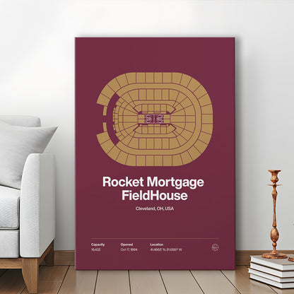 Cleveland Cavaliers Stadium Print, Rocket Mortgage FieldHouse Print, Fan Gifts, Sport Art, Canvas Print Wall Art