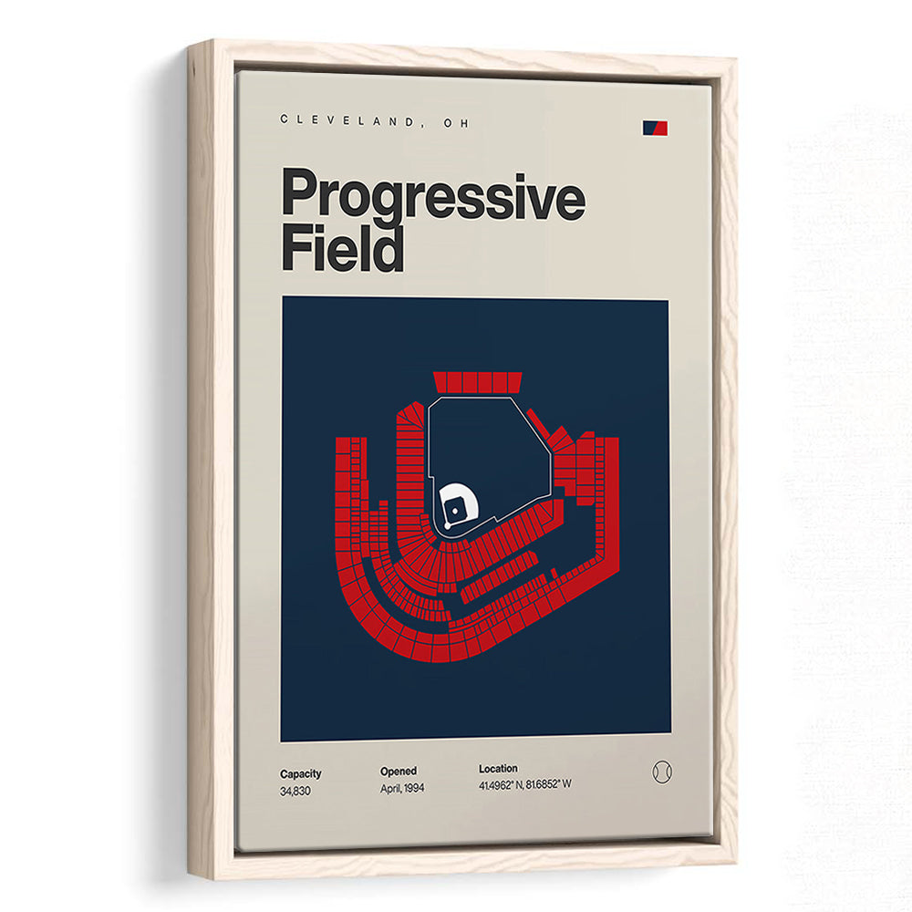 Cleveland Guardians Stadium Print, Progressive Field Stadium Print, Man Cave Gift, Floating Framed Canvas Print Wall Art