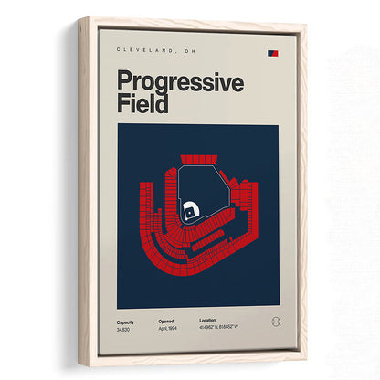 Cleveland Guardians Stadium Print, Progressive Field Stadium Print, Man Cave Gift, Floating Framed Canvas Print Wall Art