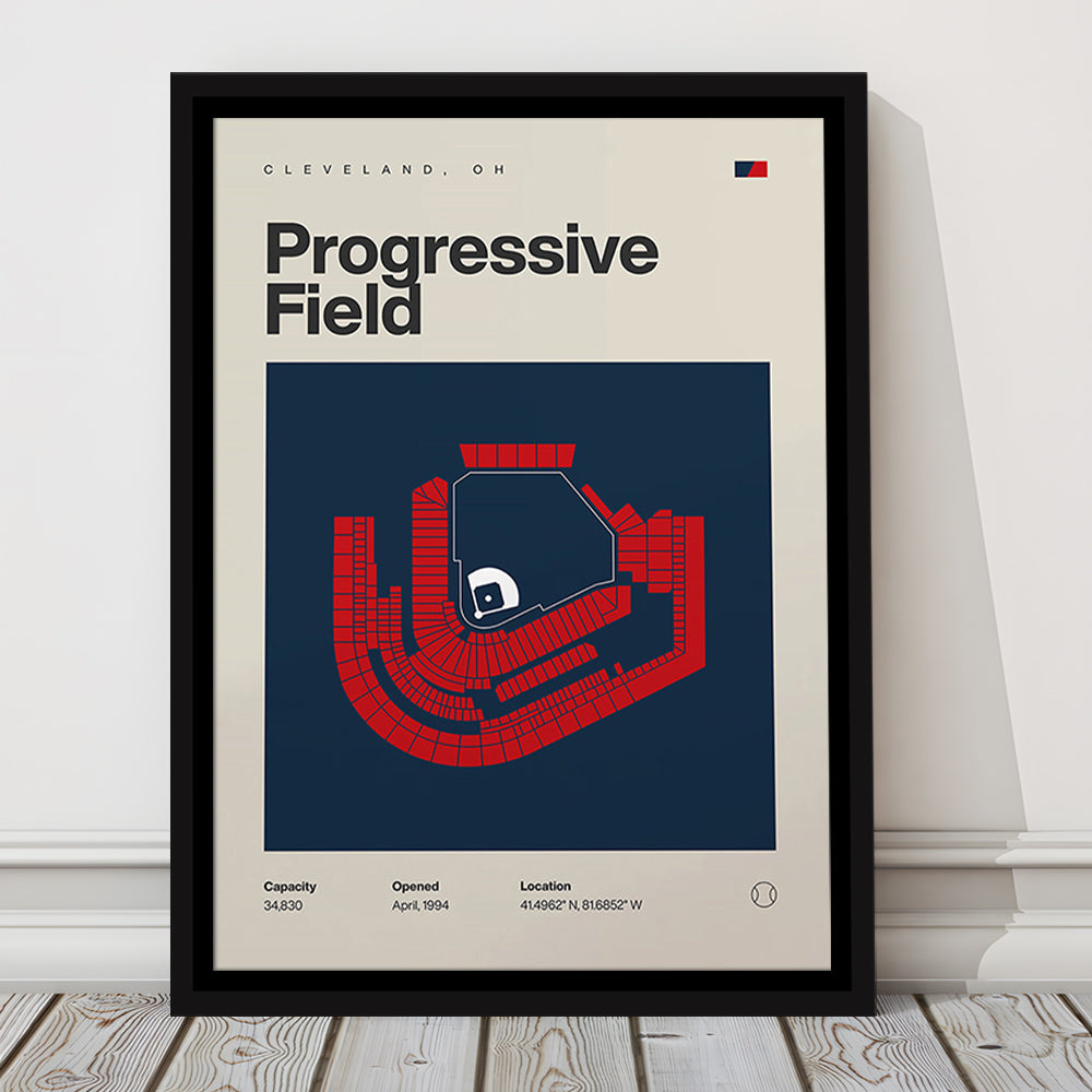 Cleveland Guardians Stadium Print, Progressive Field Stadium Print, Man Cave Gift, Floating Framed Canvas Print Wall Art