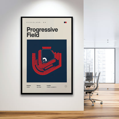 Cleveland Guardians Stadium Print, Progressive Field Stadium Print, Gifts for him, Sport Art, Framed Art Print Wall Decor
