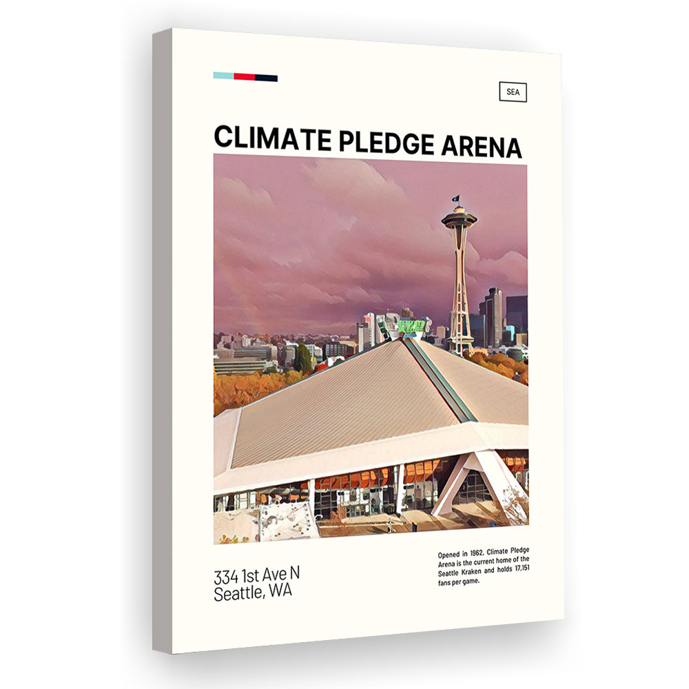 Climate Pledge Arena Print, Seattle Kraken Stadium Canvas Art, Fan Gifts, Sport Art, Canvas Print Wall Art