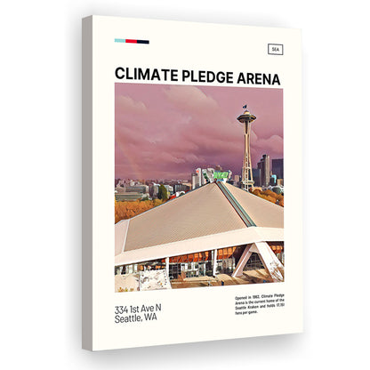Climate Pledge Arena Print, Seattle Kraken Stadium Canvas Art, Fan Gifts, Sport Art, Canvas Print Wall Art
