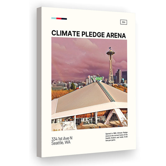 Climate Pledge Arena Print, Seattle Kraken Stadium Canvas Art, Fan Gifts, Sport Art, Canvas Print Wall Art