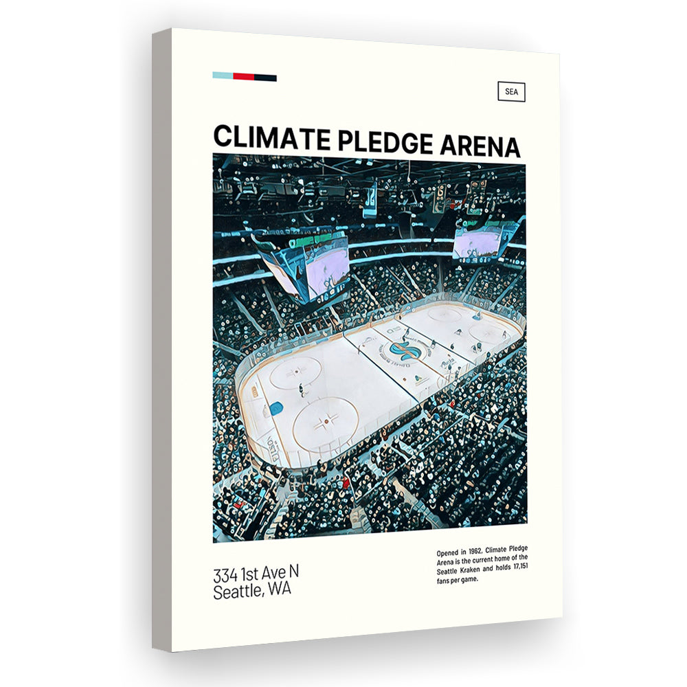 Climate Pledge Arena Print, Seattle Kraken Stadium Canvas Art100, Fan Gifts, Sport Art, Canvas Print Wall Art