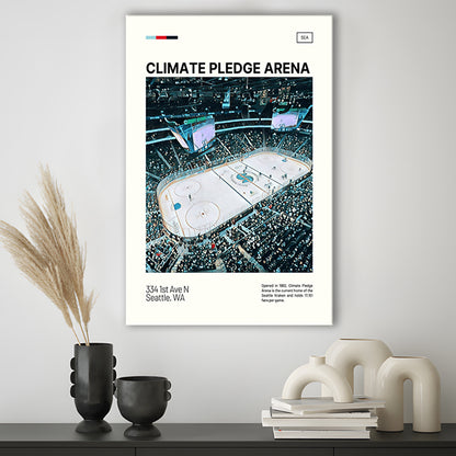 Climate Pledge Arena Print, Seattle Kraken Stadium Canvas Art100, Fan Gifts, Sport Art, Canvas Print Wall Art