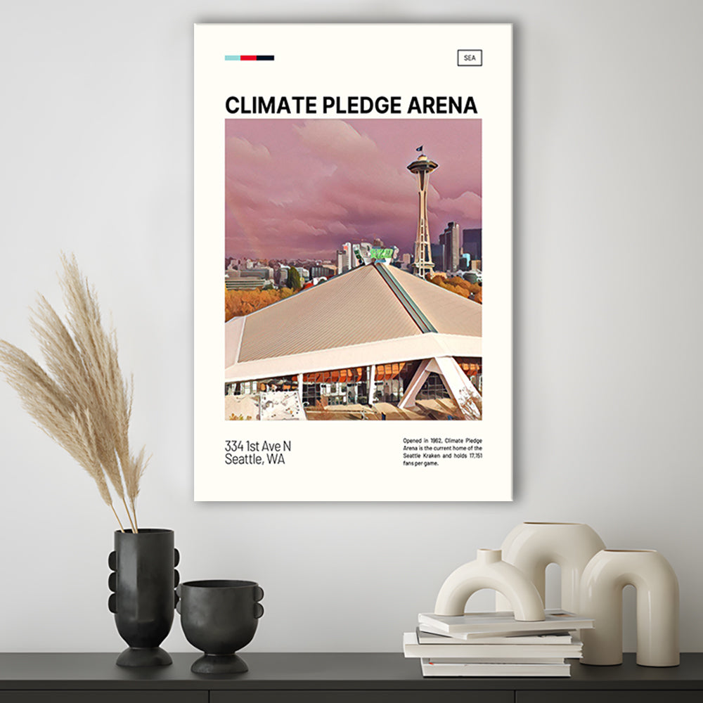 Climate Pledge Arena Print, Seattle Kraken Stadium Canvas Art, Fan Gifts, Sport Art, Canvas Print Wall Art