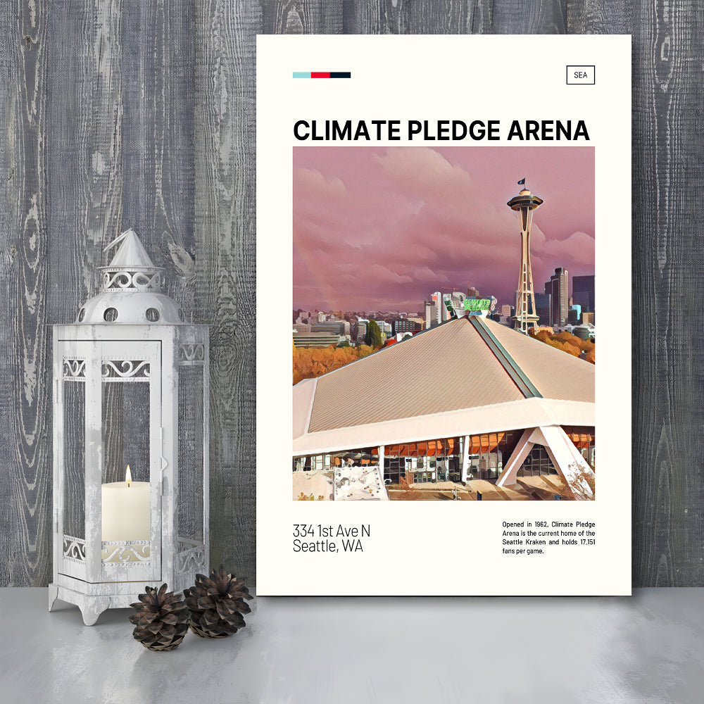 Climate Pledge Arena Print, Seattle Kraken Stadium Canvas Art, Fan Gifts, Sport Art, Canvas Print Wall Art