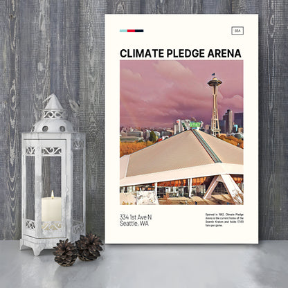 Climate Pledge Arena Print, Seattle Kraken Stadium Canvas Art, Fan Gifts, Sport Art, Canvas Print Wall Art
