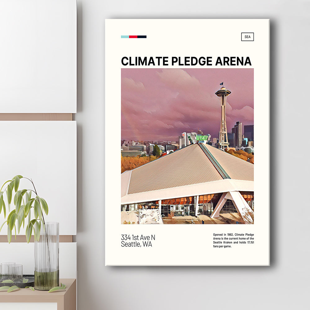 Climate Pledge Arena Print, Seattle Kraken Stadium Canvas Art, Fan Gifts, Sport Art, Canvas Print Wall Art