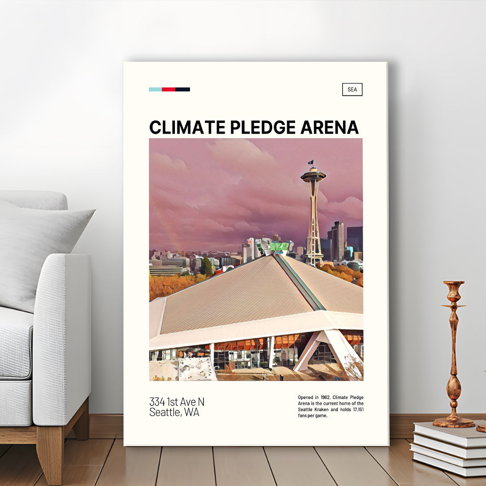 Climate Pledge Arena Print, Seattle Kraken Stadium Canvas Art, Fan Gifts, Sport Art, Canvas Print Wall Art