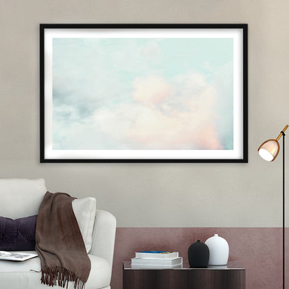 Cloud Art Print, Sky Wall Print, Blue Wall Decor, Nursery Wall Print Clouds Art, Framed Art Print White Border Wall Decor
