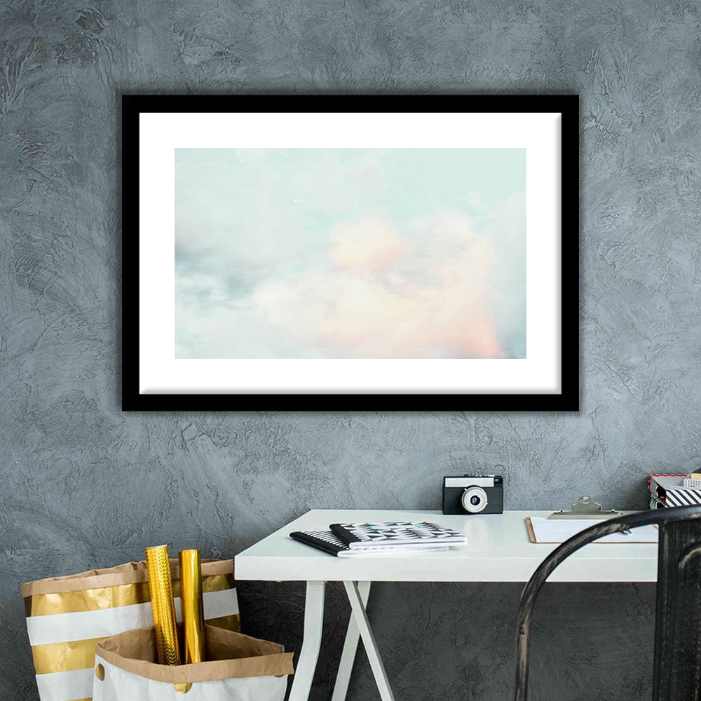 Cloud Art Print, Sky Wall Print, Blue Wall Decor, Nursery Wall Print Clouds Art, Framed Art Print White Border Wall Decor
