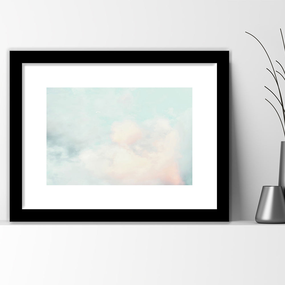 Cloud Art Print, Sky Wall Print, Blue Wall Decor, Nursery Wall Print Clouds Art, Framed Art Print White Border Wall Decor