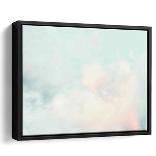 Cloud Art Print, Sky Wall Print, Blue Wall Decor, Nursery Wall Print Clouds Art, Floating Framed Canvas Print Wall Art