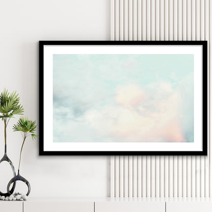 Cloud Art Print, Sky Wall Print, Blue Wall Decor, Nursery Wall Print Clouds Art, Framed Art Print White Border Wall Decor