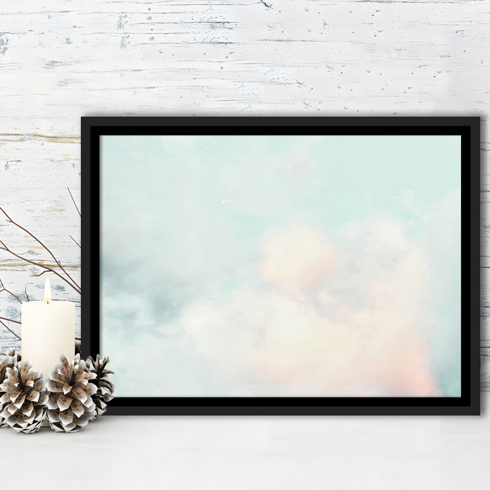 Cloud Art Print, Sky Wall Print, Blue Wall Decor, Nursery Wall Print Clouds Art, Floating Framed Canvas Print Wall Art