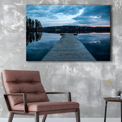 Cloudy Lake Sunset Scenic Photography For Home Office Room Wall Decor, Canvas Print Wall Art, Wall Decor, Painting Canvas