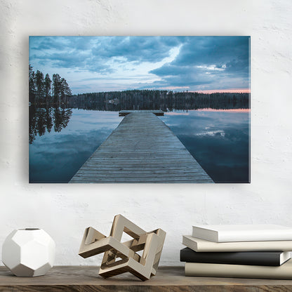 Cloudy Lake Sunset Scenic Photography For Home Office Room Wall Decor, Canvas Print Wall Art, Wall Decor, Painting Canvas