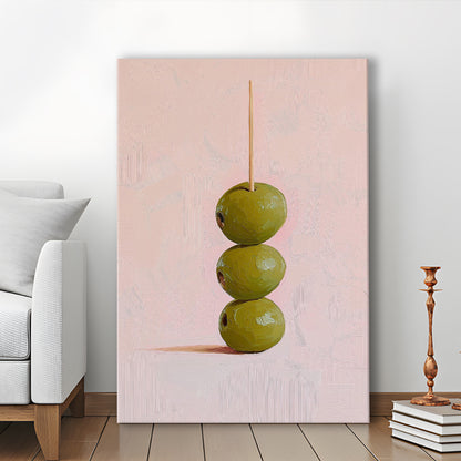 Cocktail Olives Print, Martini Print, Preppy Dorm Decor, Minimalist Home Decor, Coctail Decor, Canvas Print, Canvas Decor