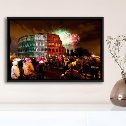 Colesseum Rome Italy, Stadium Canvas, Sport Art, Framed Canvas Print Wall Art, Floating Frame