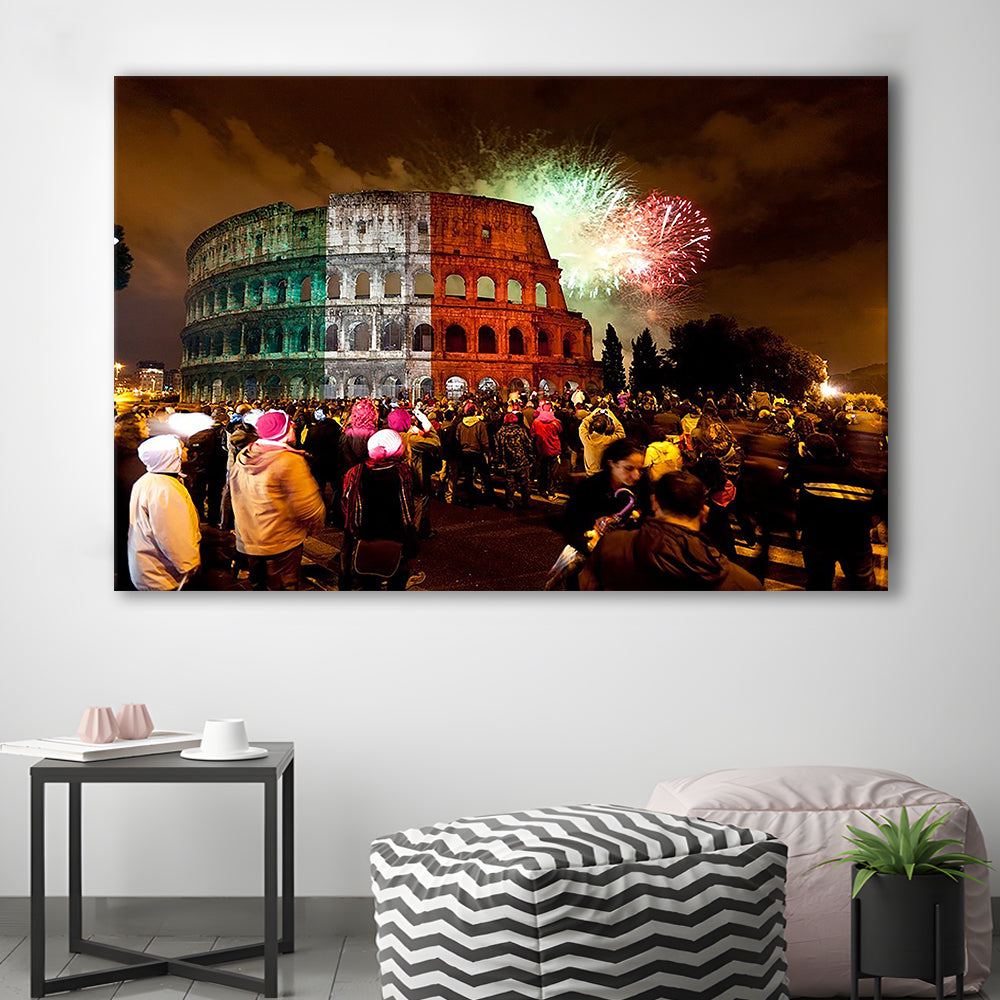 Colesseum Rome Italy, Stadium Canvas, Sport Art, Gift for him, Man Cave Decor, Art Print, Canvas Print Wall Art