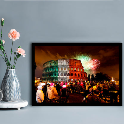 Colesseum Rome Italy, Stadium Canvas, Sport Art, Gift for him, Framed Art Print Wall Decor, Picture Framed