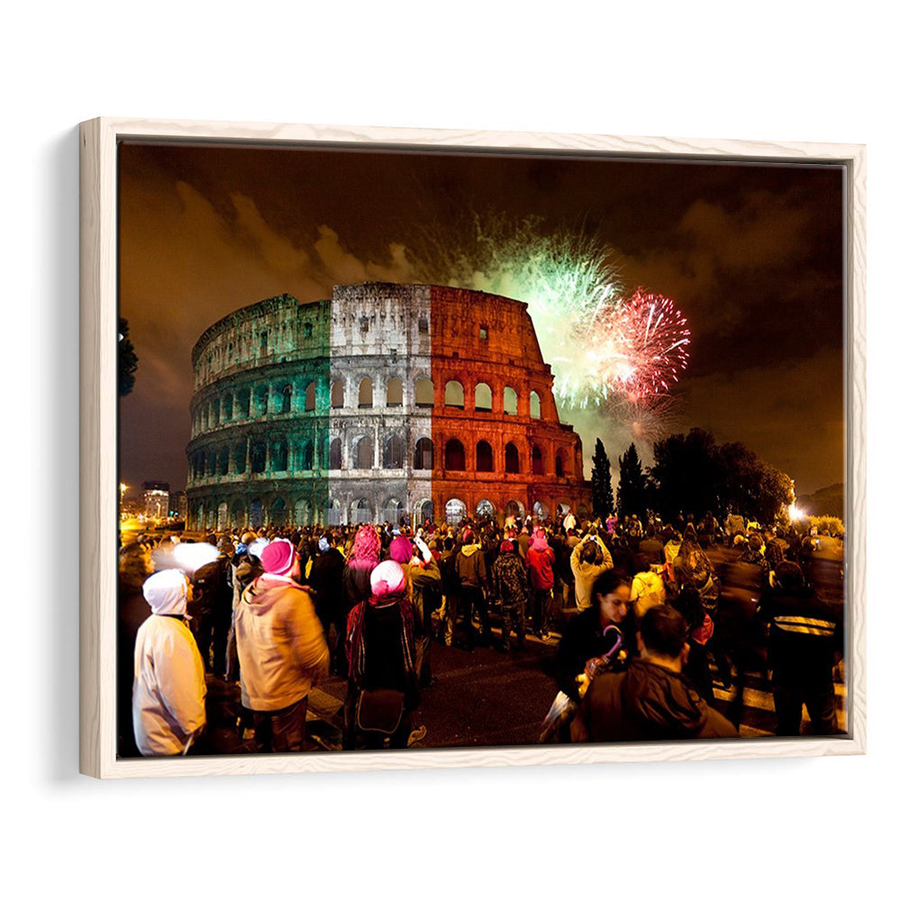 Colesseum Rome Italy, Stadium Canvas, Sport Art, Framed Canvas Print Wall Art, Floating Frame