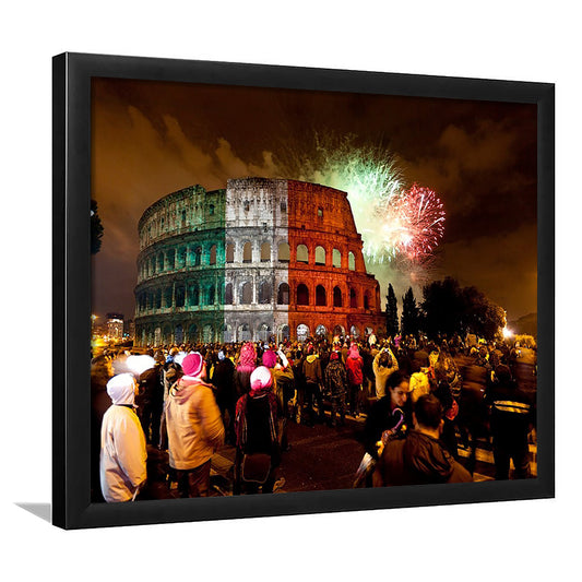Colesseum Rome Italy, Stadium Canvas, Sport Art, Gift for him, Framed Art Print Wall Decor, Picture Framed