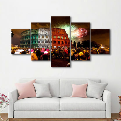 Colesseum Rome Italy, Stadium Canvas, Sport Art, Gift for him, 5 Panel, Large Canvas, Canvas Print Wall Art